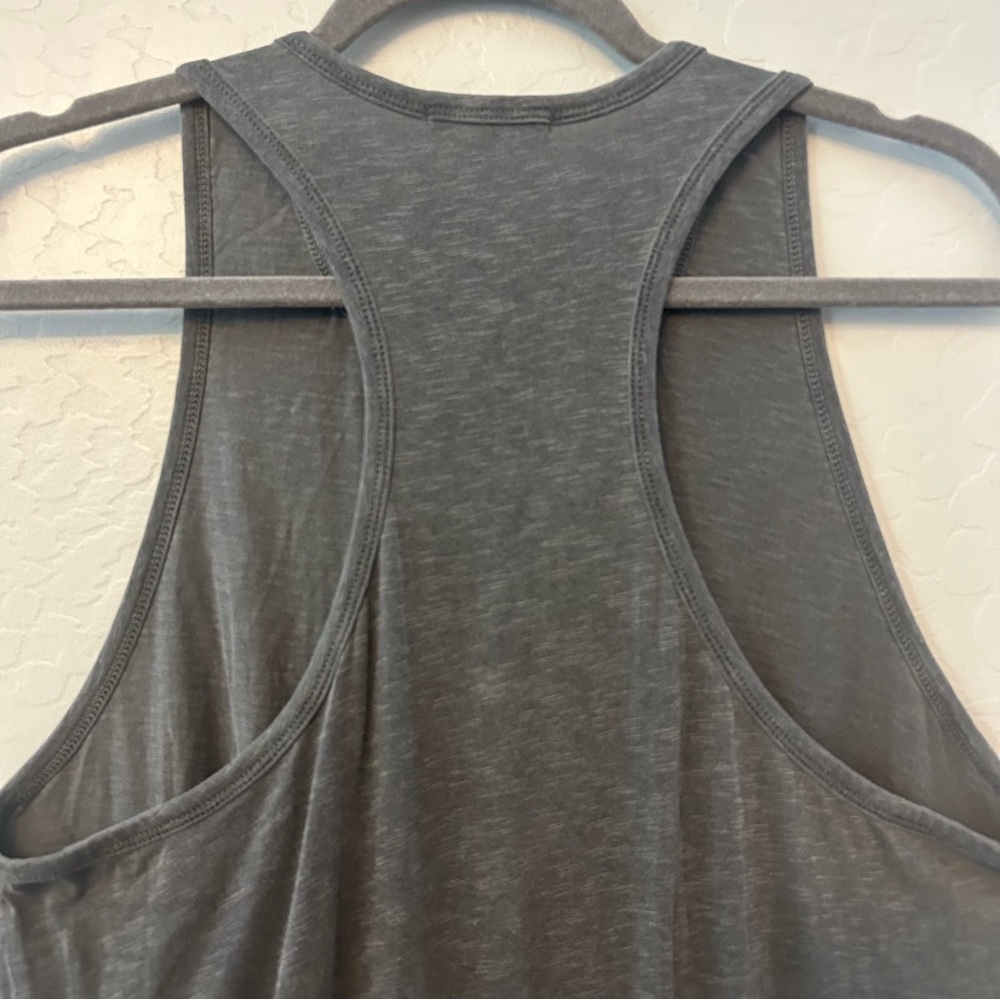 Sundry ruched tank u-neck sleeveless racerback dress in pigment gray size xl - Picture 12 of 16